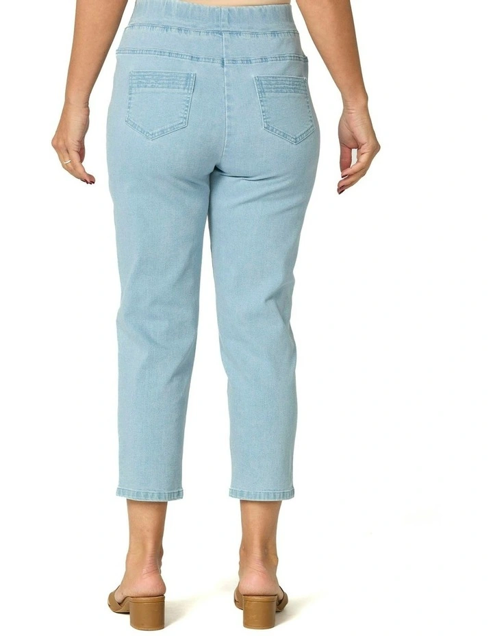 Sandy Stretch 7/8 Pull On Jean in Blue image 2