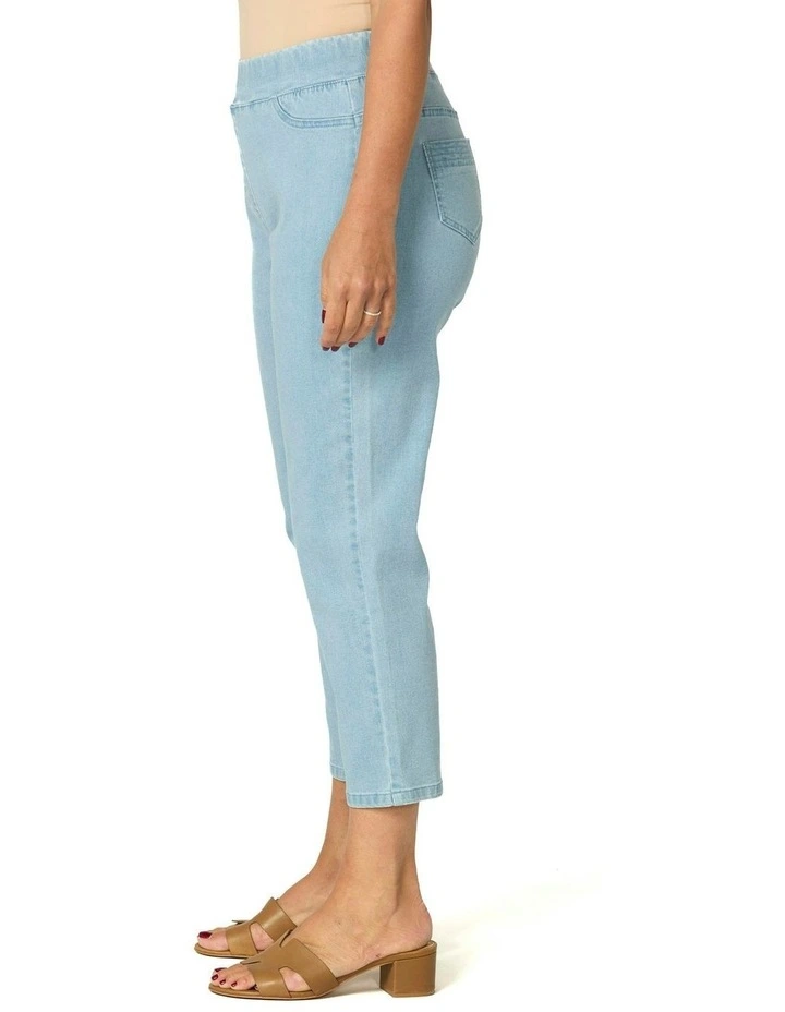 Sandy Stretch 7/8 Pull On Jean in Blue image 3