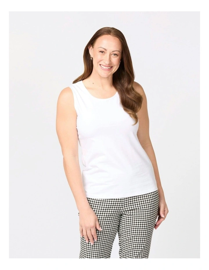 Easy Ribbon Trim Singlet in White image 4