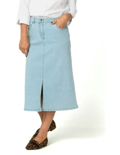 Denim A-Line Skirt in Blue