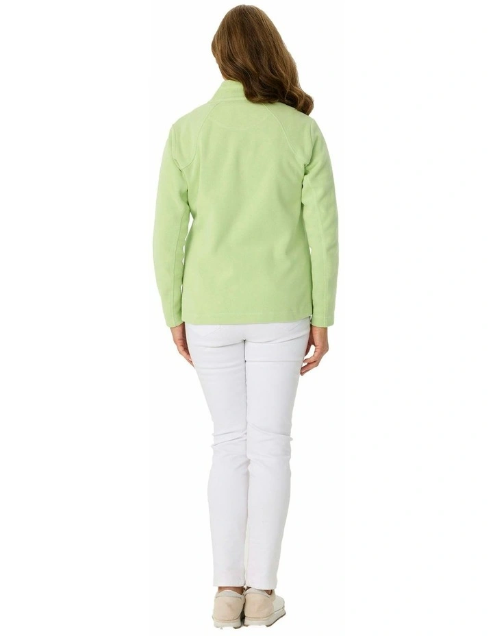 Haven French Rib Zip Up Jacket in Green image 2