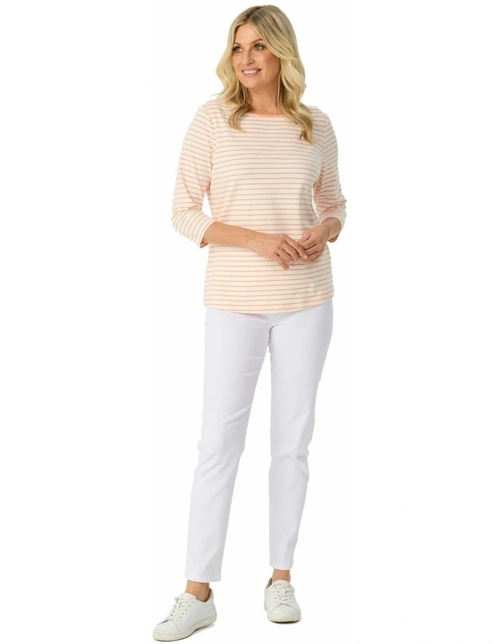 Paige Stripe 3/4 Sleeve Top in Yellow image 4