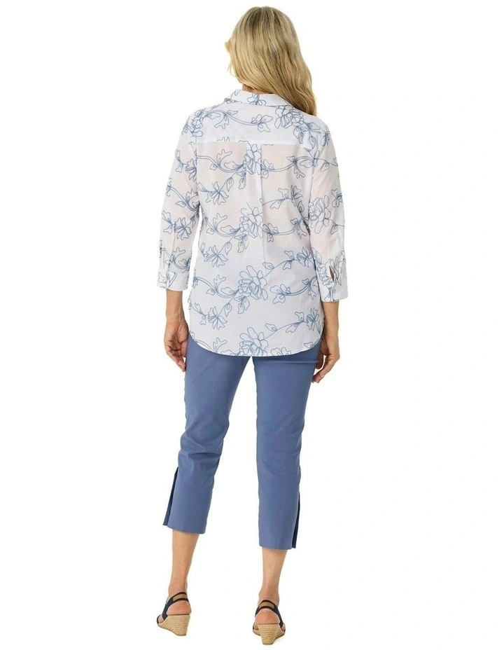 Reserva Embroidered 3/4 Sleeve Shirt in Multi image 2