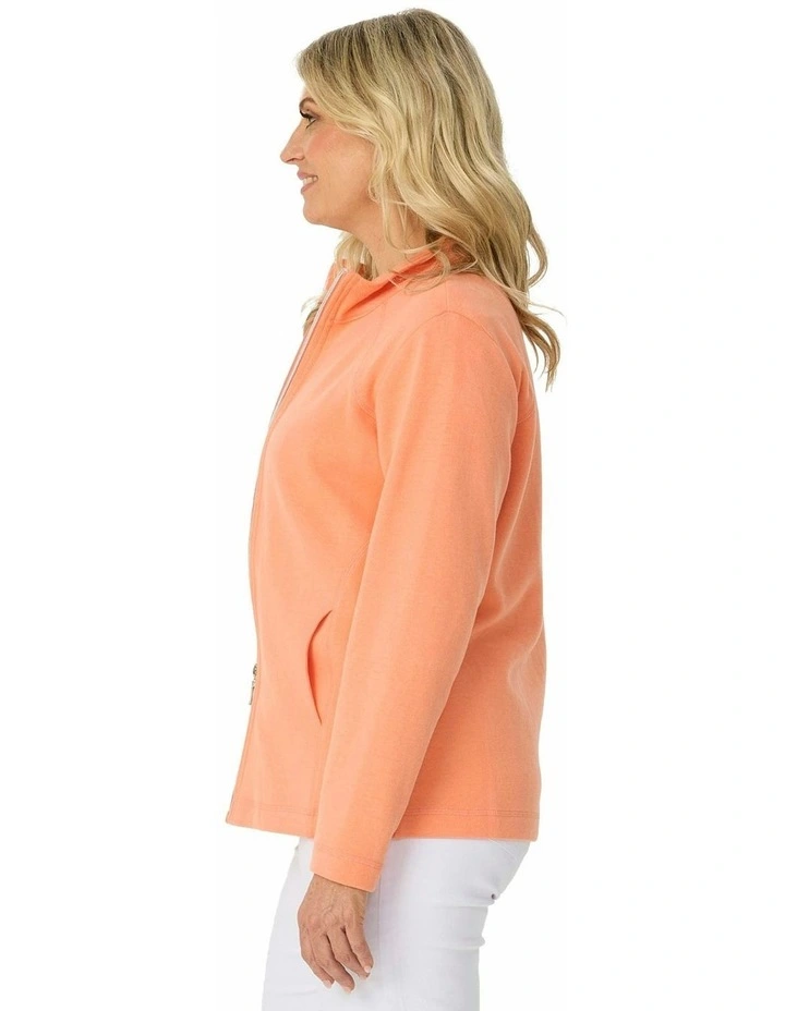 Haven French Rib Zip Up Jacket in Orange image 3