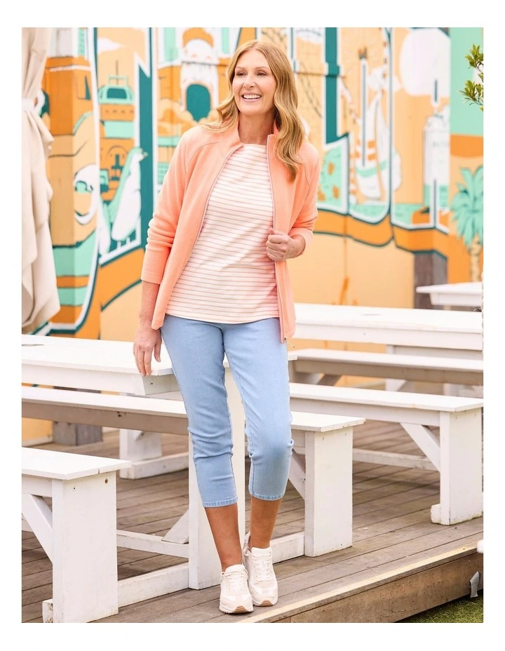 Haven French Rib Zip Up Jacket in Orange image 5