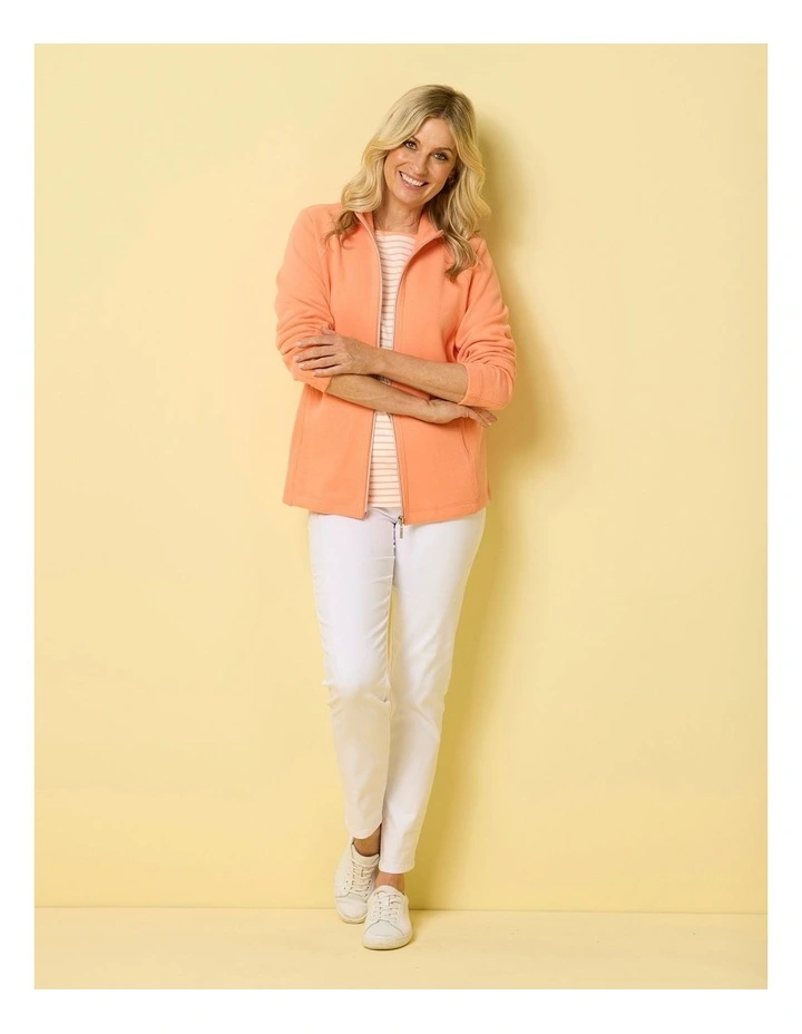 Haven French Rib Zip Up Jacket in Orange image 6