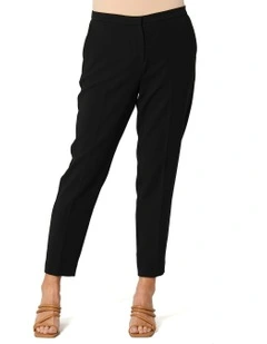 Mara 7/8 Zip Front Narrow Pant in Black