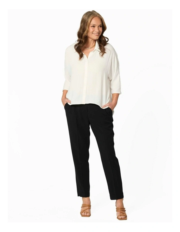 Mara 7/8 Zip Front Narrow Pant in Black image 4