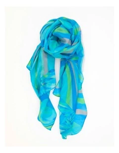 Salem Silk Scarf in Blue Mix