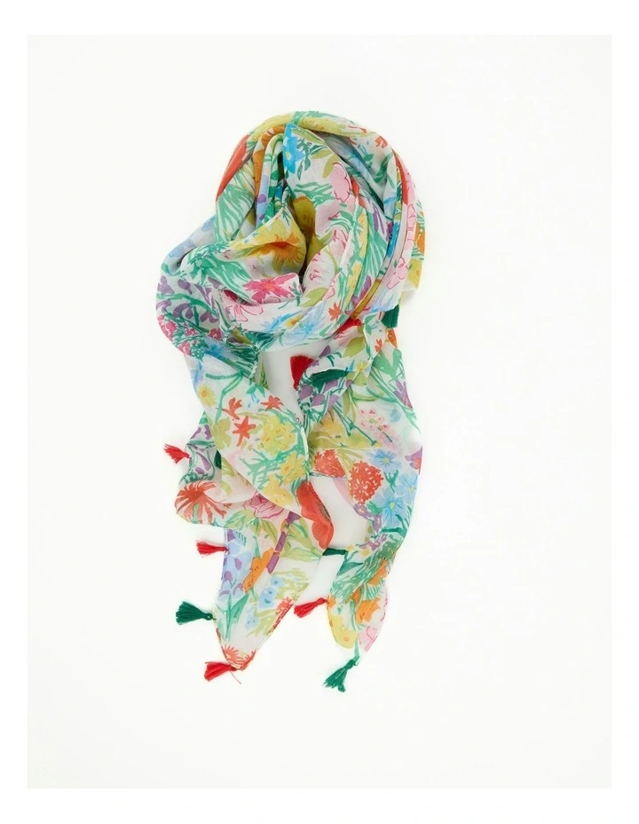 Flora Tasseled Scarf in Multi image 1