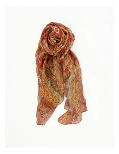 Jana Silk Scarf in Orange Mix
