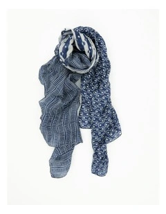 Jules Silk Scarf in Blue