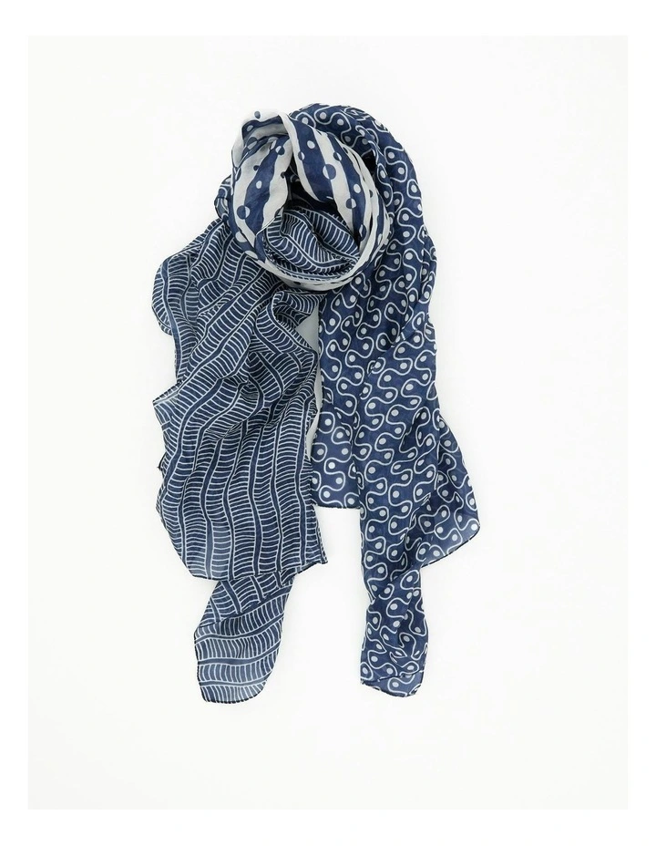 Jules Silk Scarf in Blue image 1