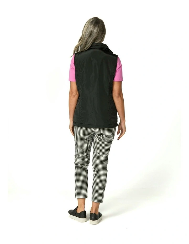 Lakeshore Zip Up Ruched Vest in Black image 2