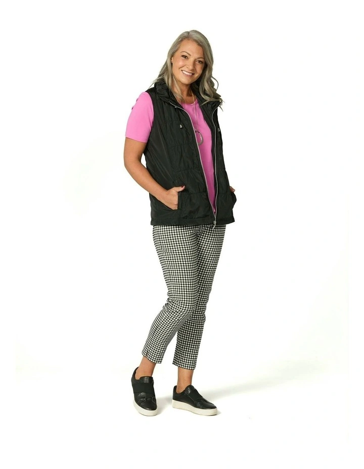 Lakeshore Zip Up Ruched Vest in Black image 4
