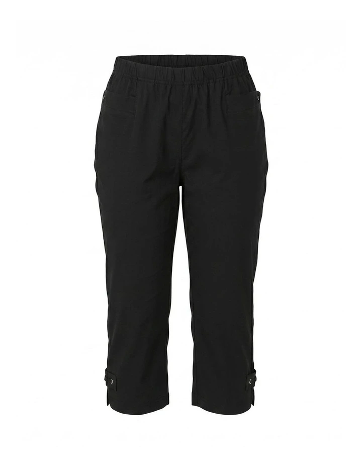 Vibe Stretch Eyelet Crop Pant in Black image 6
