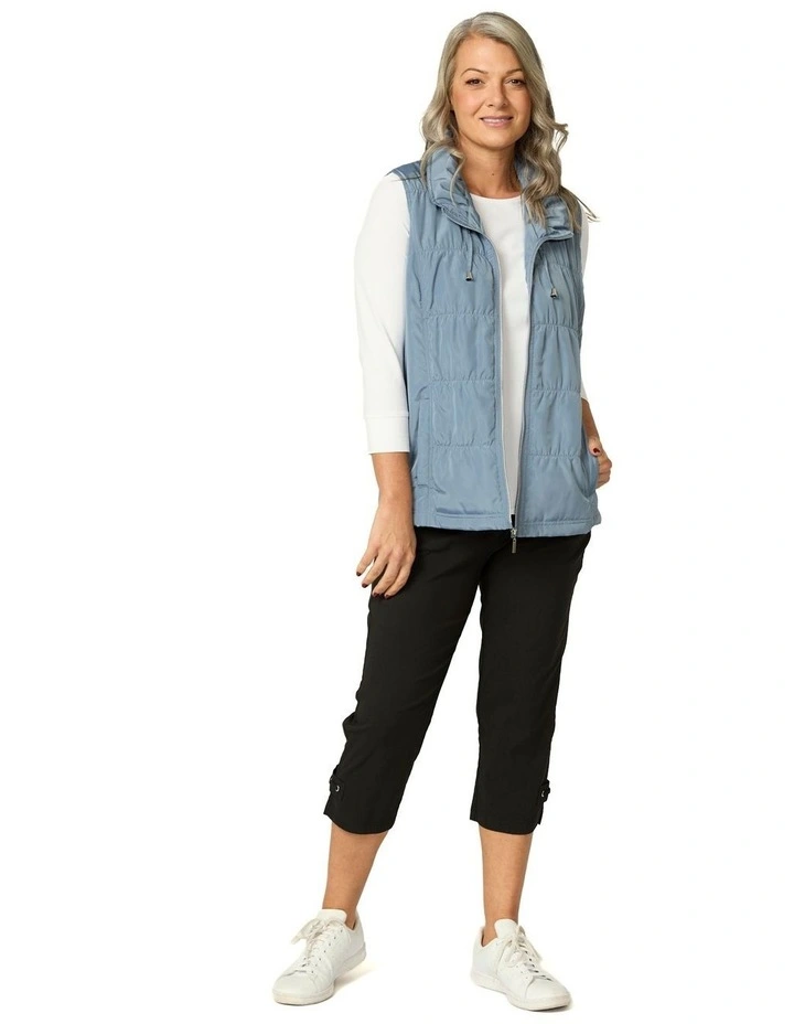 Vibe Stretch Eyelet Crop Pant in Black image 7