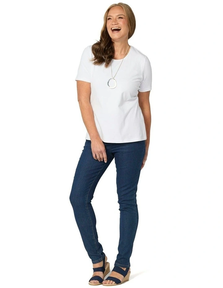Code Zip Front Narrow Leg Jean in Blue image 4