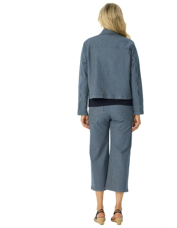 Coastal Stripe Stretch Jacket in Blue image 2