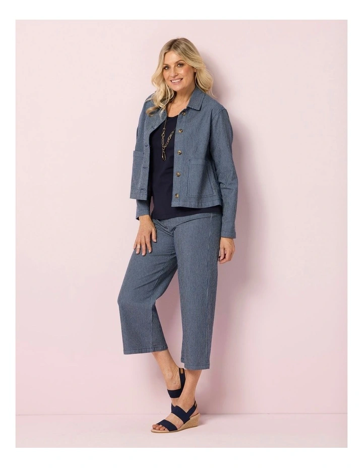 Coastal Stripe Stretch Jacket in Blue image 5