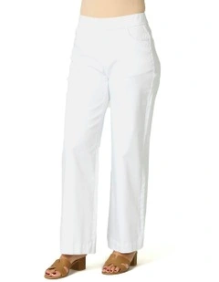 Tilly Wide Leg Pull On Long Jean in White