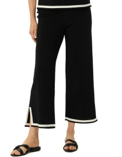 Otis Contrast Trim Knit Pant in Black