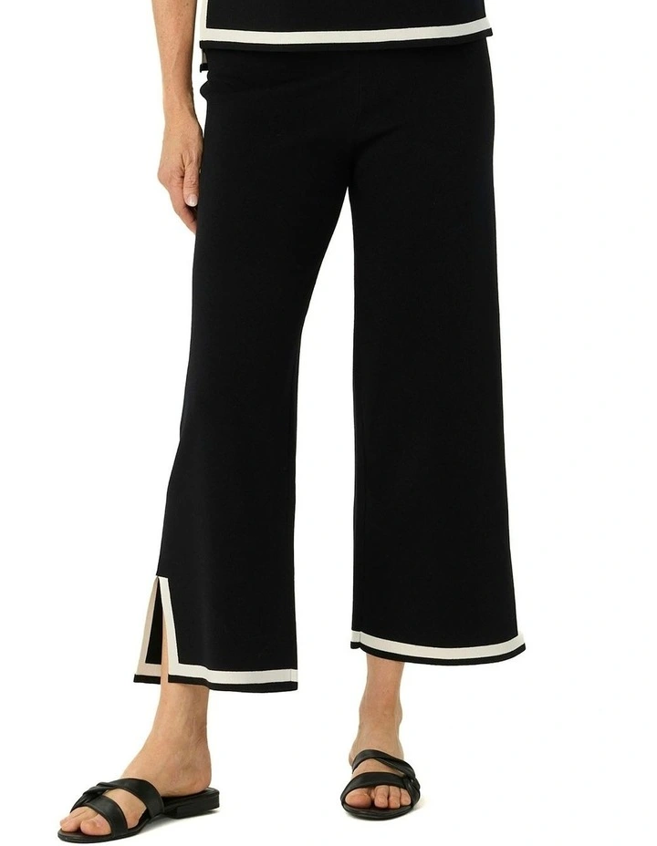 Otis Contrast Trim Knit Pant in Black image 1