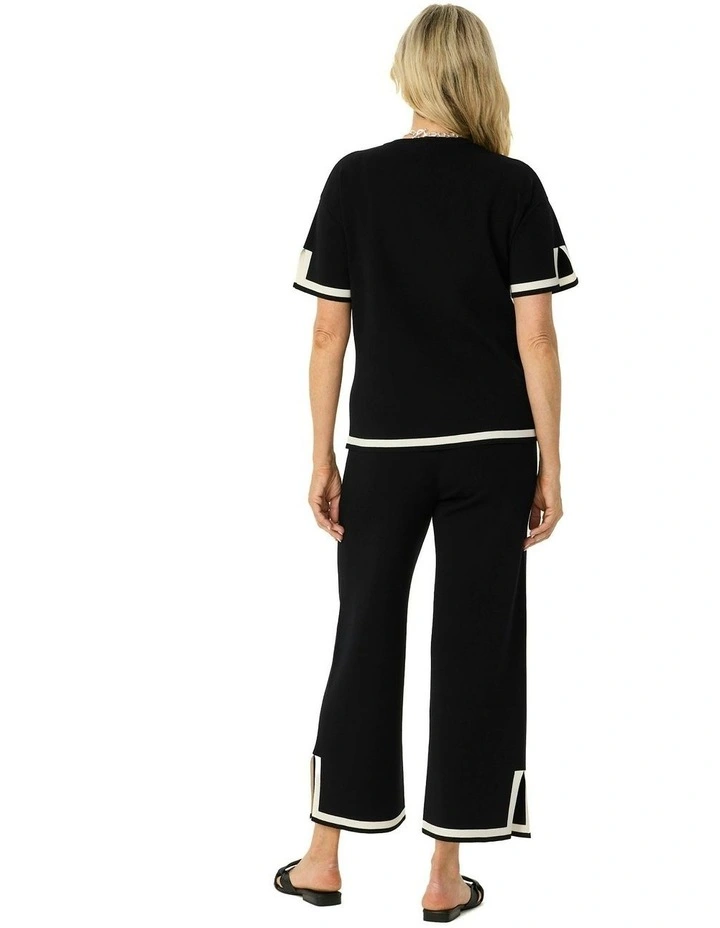 Otis Contrast Trim Knit Pant in Black image 2