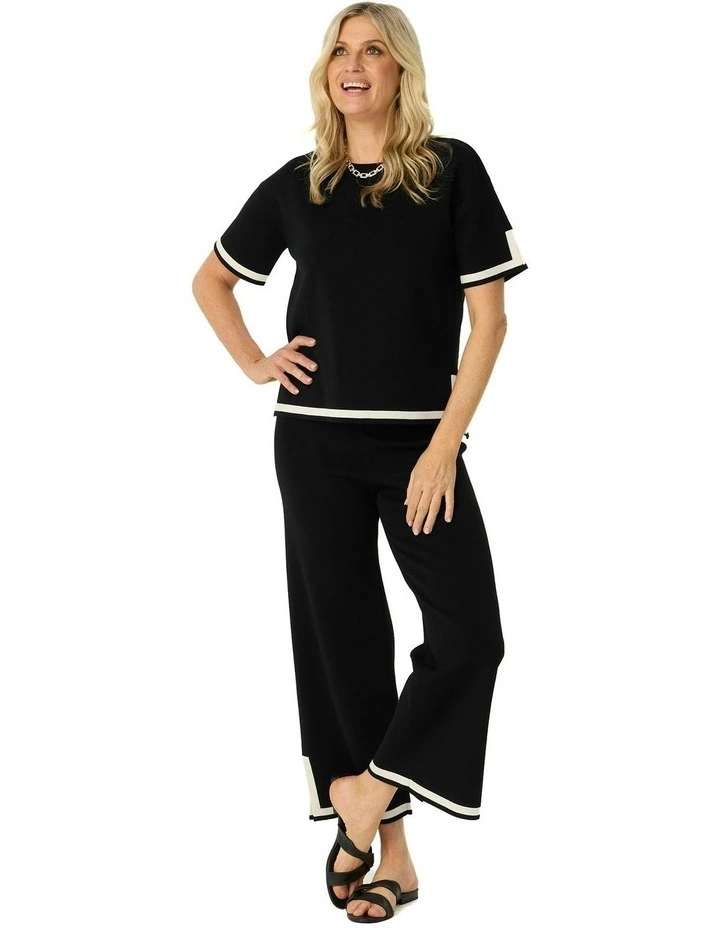 Otis Contrast Trim Knit Pant in Black image 4