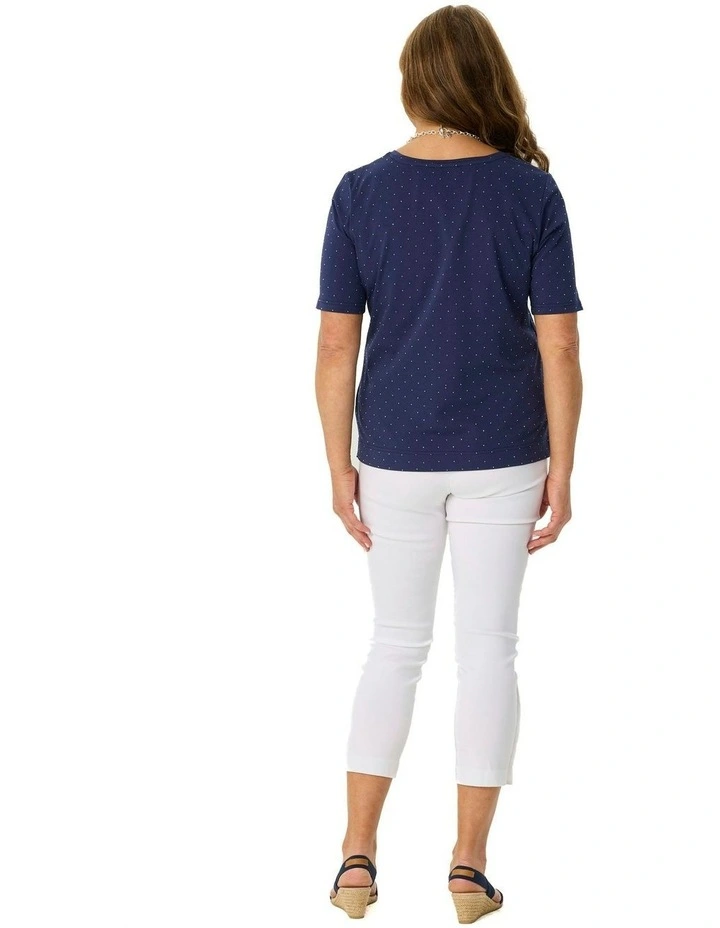 Delray Stud Short Sleeve Tee in Blue image 2