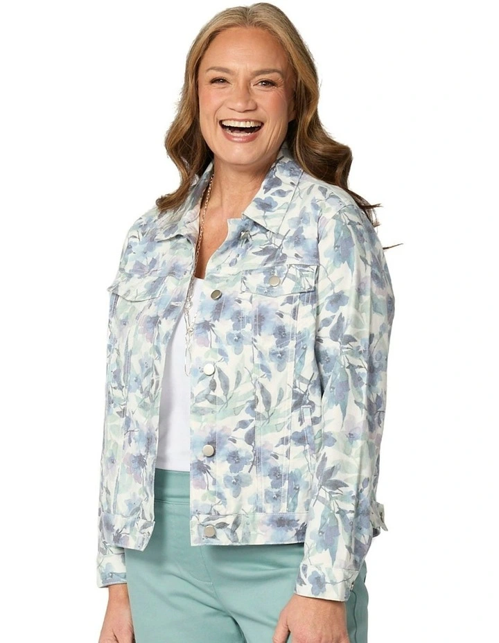 Mood Print Jacket in Blue image 1