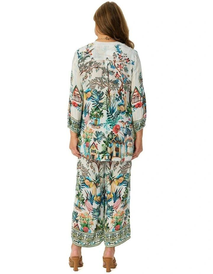 Delta 3/4 Sleeve Print Shirt in Multi image 2
