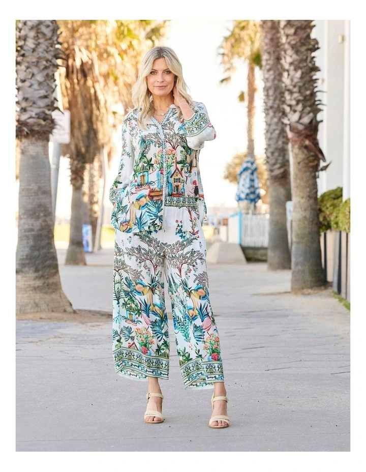Delta 3/4 Sleeve Print Shirt in Multi image 5