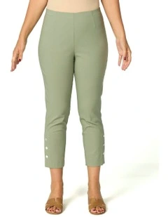 Chaucer 7/8 Button Hem Pant in Green