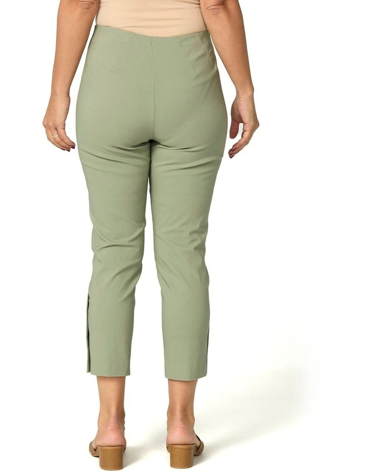 Chaucer 7/8 Button Hem Pant in Green image 2