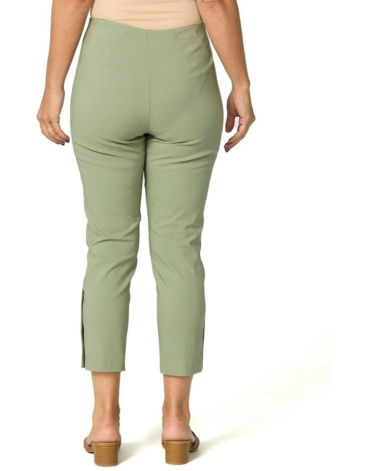 Chaucer 7/8 Button Hem Pant in Green image 2