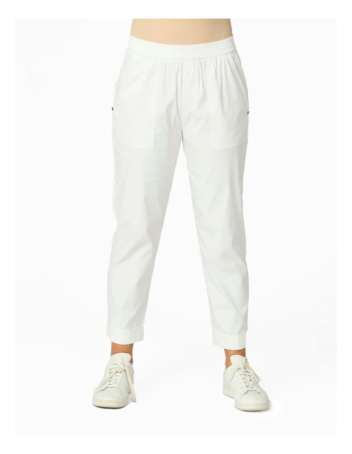 Vibe Stretch Patch Pocket 7/8 Pant in White image 1