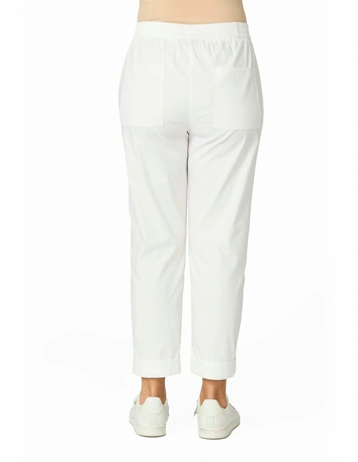 Vibe Stretch Patch Pocket 7/8 Pant in White image 2