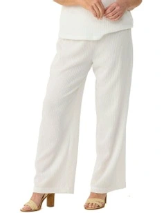 Sheona Wide Leg Pull On Pants in Ivory