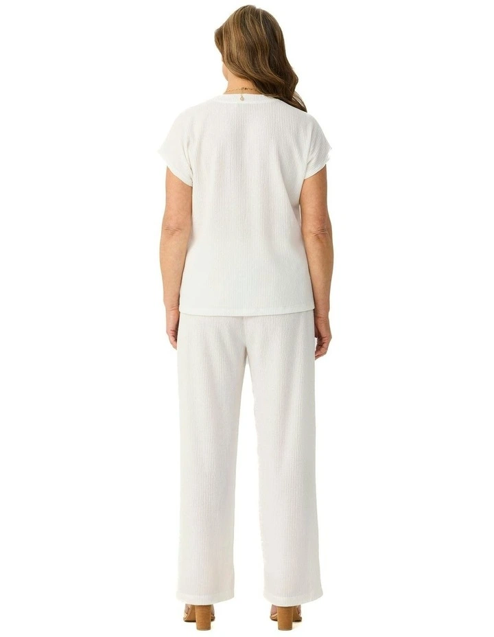 Sheona Wide Leg Pull On Pants in Ivory image 2