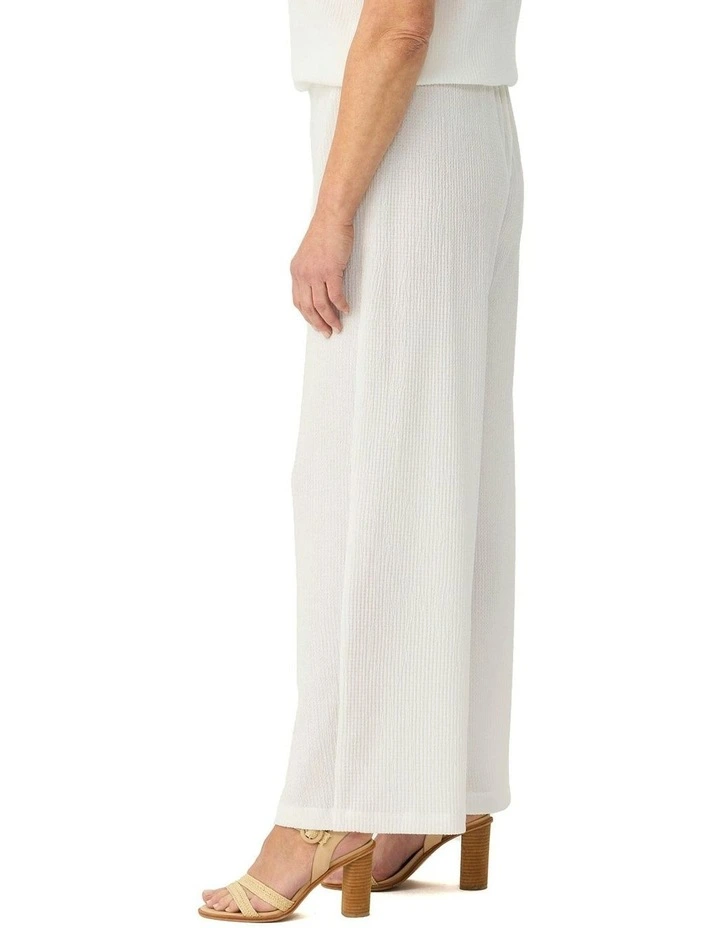 Sheona Wide Leg Pull On Pants in Ivory image 3