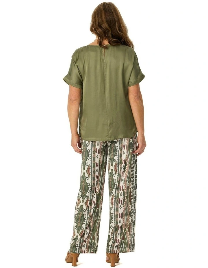 Brazil Extended Sleeve Top in Olive image 2