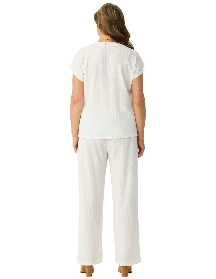 Sheona Button Short Sleeve Top in Ivory image 2