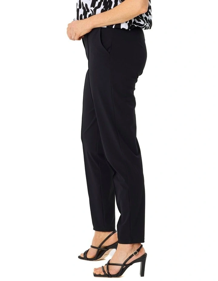 Mood Stretch Pintuck Pull On Pant in Black image 3
