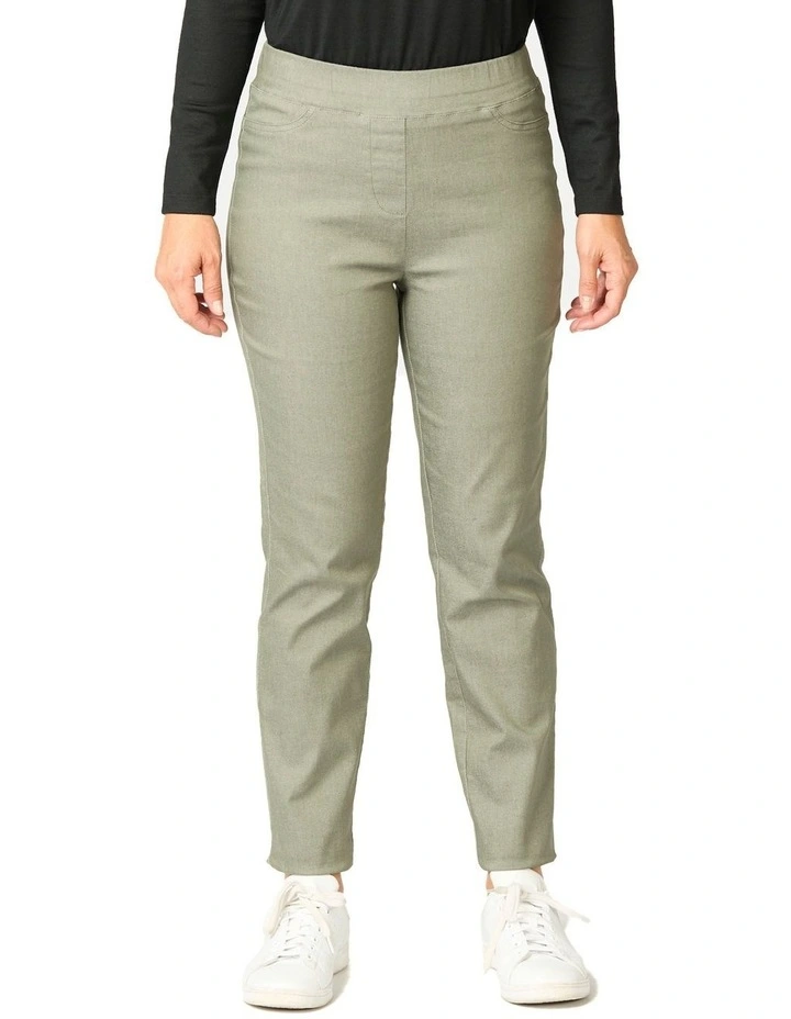 Suzy Stretch Long Pull On Jean in Green image 1