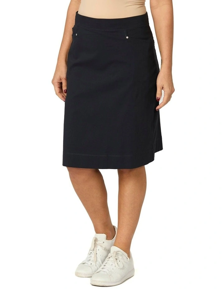 Vibe Stretch Pull On Pocket Skirt in Blue image 1