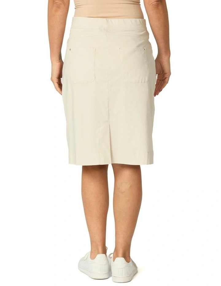Vibe Stretch Pull On Pocket Skirt in Cream image 2