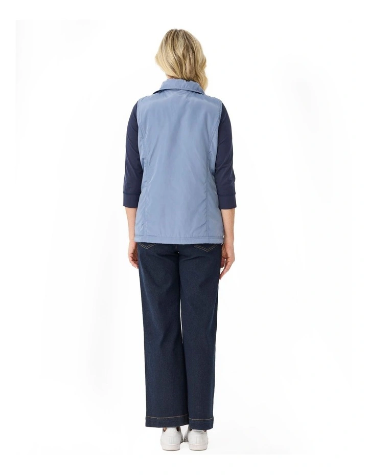 Lakeshore Zip Up Ruched Vest in Blue image 2