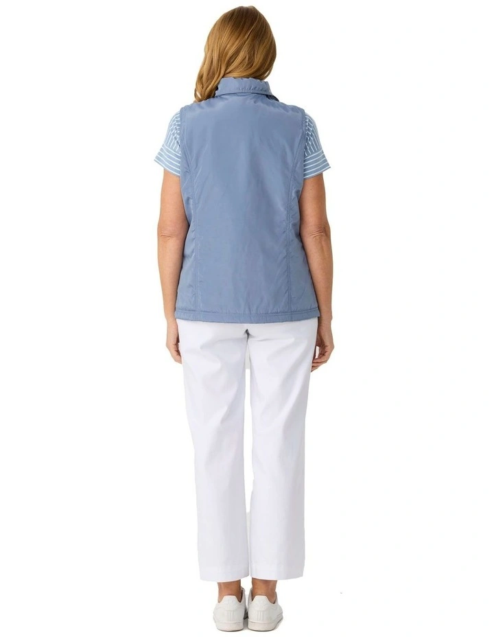 Lakeshore Zip Up Ruched Vest in Blue image 2