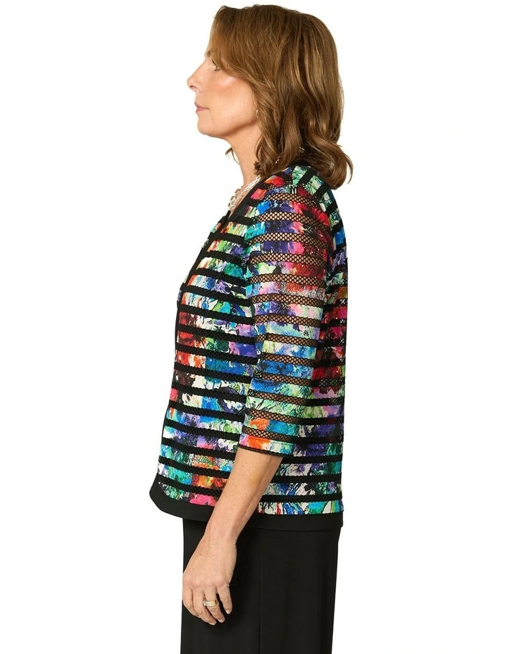 Camille Zip Front Cardigan in Multi image 3